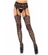 Elegante Strapsstrümpfe mit filigranem Scroll-Spitzenmuster | Leg Avenue
