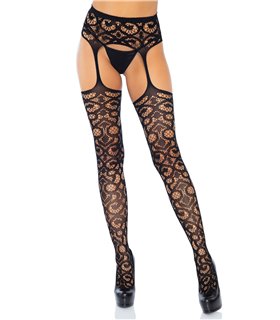 Scroll lace garterb. stockings