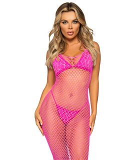 Woven twist net maxi dress