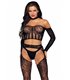 Top, Strapse mit G-String und sexy Muster schwarz | Leg Avenue