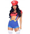 Kostüm - weiblicher Mario blau rot | Leg Avenue