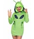 Alien Fleece Kleid Kostüm grün | Leg Avenue