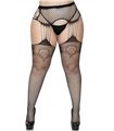 Sexy Netz-Strumpfhose mit Multi-Straps und Strumpfgürtel Queen Size | Leg Avenue