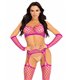 Netz Set 3 teilig Top,Armstulpen, Strumpfhose schwarz | Leg Avenue