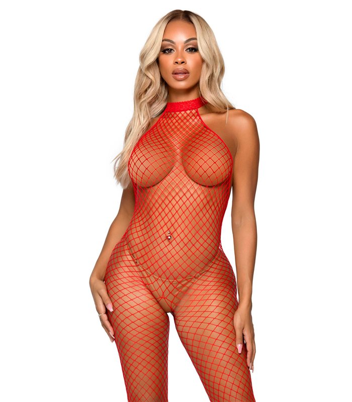 Netzbody Neckholder schwarz | Leg Avenue