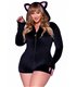 Schwarzer Samt Kitty Katze + | Leg Avenue
