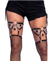 Spinnen Strumpfhalter mit O-Ring Design für Halloween & Gothic Look | Leg Avenue