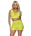 Net tank crop top & mini skirt
