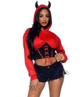 Devil cropped hoodie