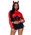Kostüm- Teufels-Hoodie bauchfrei | Leg Avenue