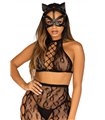 Kostümzubehör - Vegane Leder Katzenmaske mit Nieten | Leg Avenue