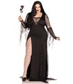 Kostüm - Morticia Addams mit Spinnweben-Netzstoff - Queen Size | Leg Avenue