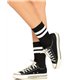 Sportliche gestreifte Knöchelsocken in Schwarz mit 2 weißen Streifen | Leg Avenue