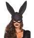 Kostümzubehör Halbbedeckende Schwarze Hasenmaske mit Glitzer | Leg Avenue