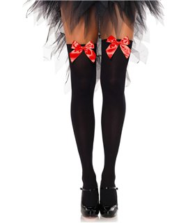 Nylon Thigh Highs With Bow