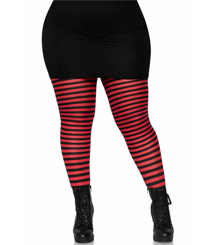 Schwarz-Weiß gestreifte Strumpfhose Queen Site | Leg Avenue
