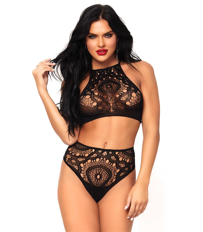 2tlg. Set Top & Highwaist String mit Mandala Muster | Leg Avenue