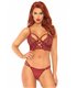 Spitzen-Bralette mit transparenter Tangaslip in rot | Leg Avenue