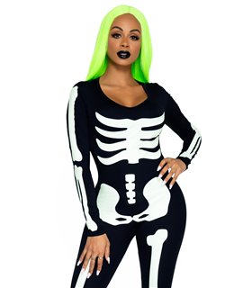Skelett Catsuit-Kostüm für Halloween | Leg Avenue