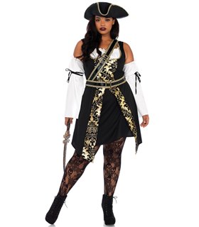 Piraten Kostüm schwarz-gold | Leg Avenue