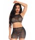 Durchsichtiges Spandex-Crop-Top und -Rock, mit Strass | Leg Avenue