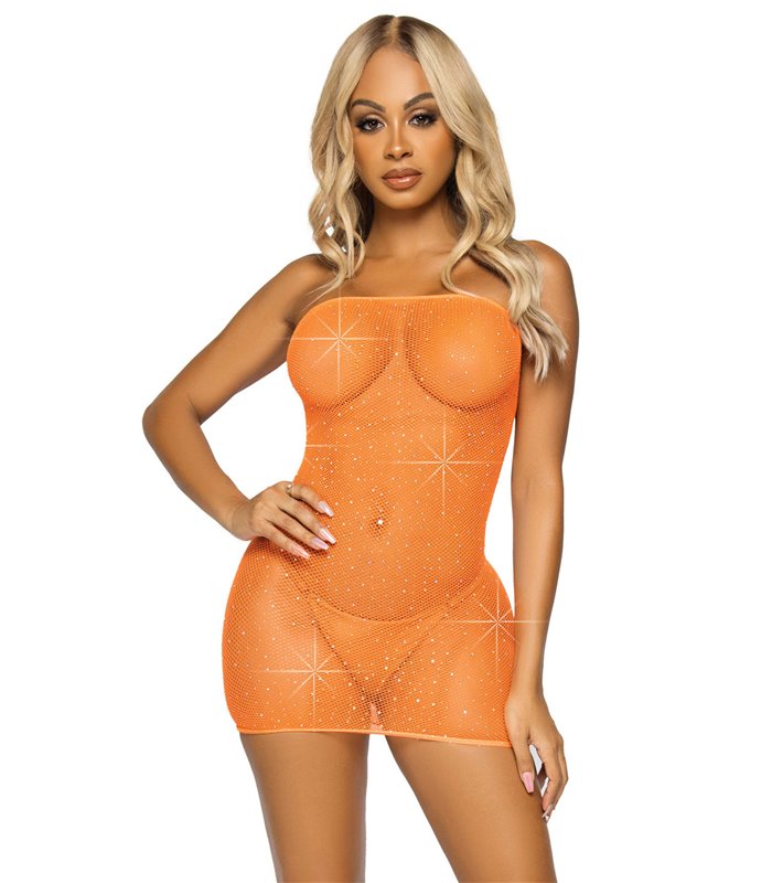 Atemberaubendes trägerloses Netzkleid | Leg Avenue