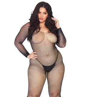 Crystalized net bodystocking +