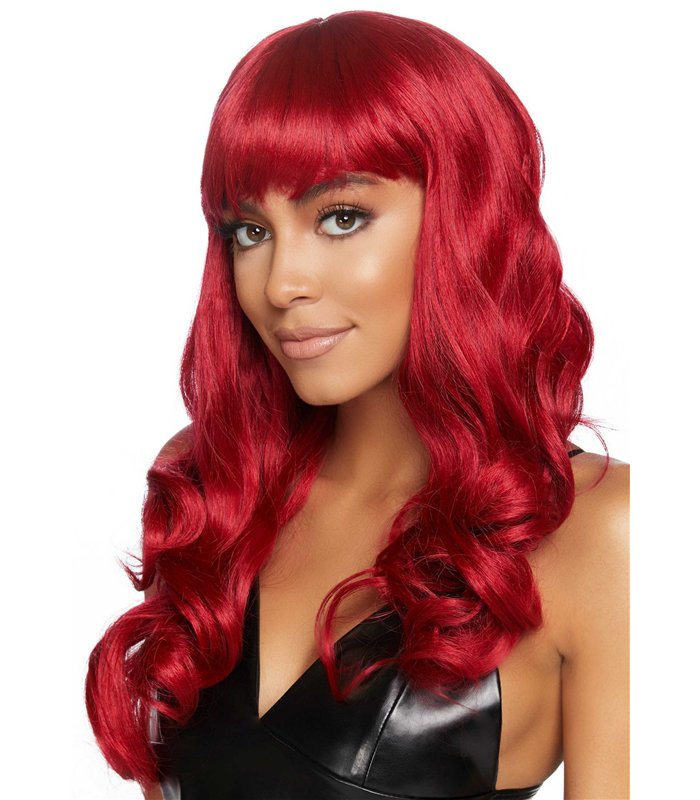 Rothaarige Langhaar Perücke mit Locken rot | Leg Avenue