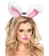 Große Flauschige Hasenohren schwarzpink | Leg Avenue