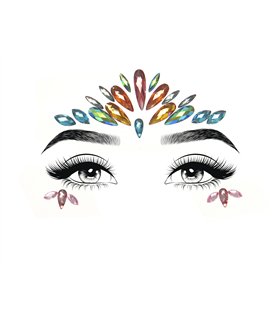 Gesichts Juwelen sticker Aufkleber mehrfarbig | Leg Avenue