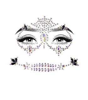Calavera gesichts juwelen sticker mehrfarbig | Leg Avenue