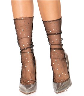Tüll Socken mit Mond und Sternen | Leg Avenue