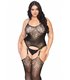 sexy Strapsstrumpfhose mit Muster schwarz | Leg Avenue