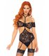 Verspieltes Bandeau Top und Strumpfhalter Set | Leg Avenue