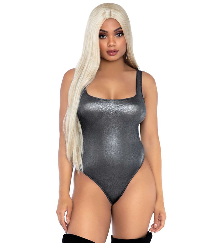 Body mit Thong Rückseite in Metallik | Leg Avenue