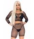Crop-Top und Biker-Shorts mit StrassWäsche-Set mit Strapsen-Design | Leg Avenue