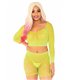 Crop-Top und Biker-Shorts mit StrassWäsche-Set mit Strapsen-Design | Leg Avenue