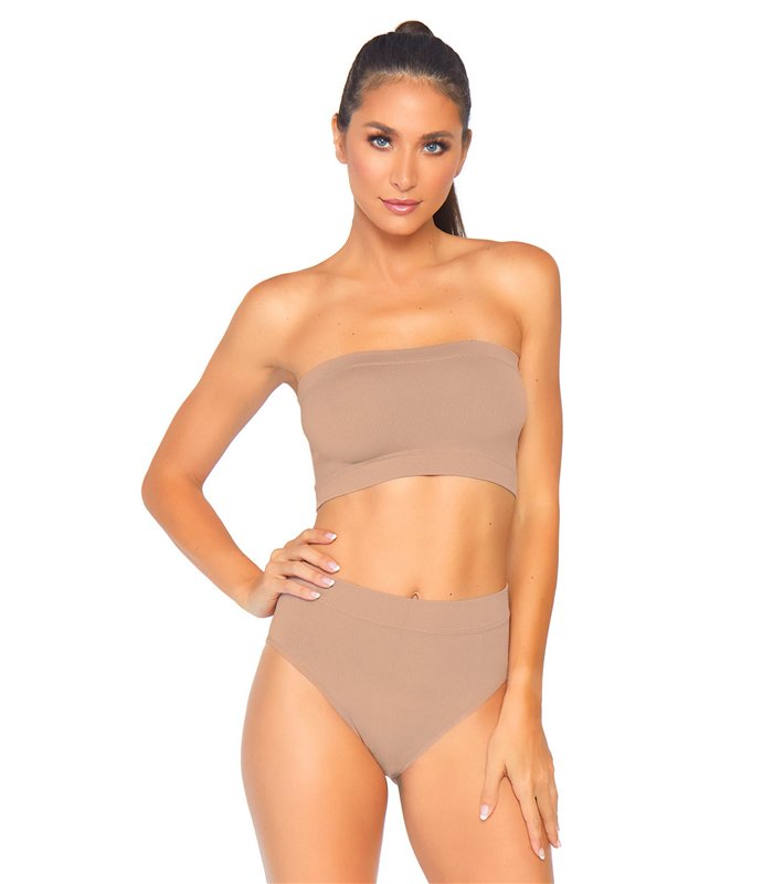 Nahtloser Bandeau-Top-Slip weiss | Leg Avenue