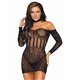 Neckholder-Minikleid mit langen Ärmeln schwarz | Leg Avenue