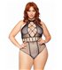 Nahtloser Sexy Netzbody Plussize transparent schwarz | Leg Avenue