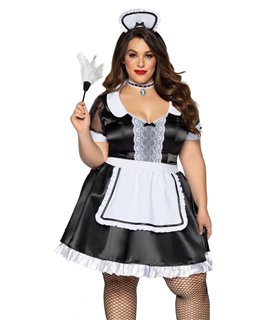 Klassisches Französisches Haushaltsmädchen Kostüm schwarzweiß | Leg Avenue