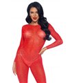 Sheer rhinestone catsuit