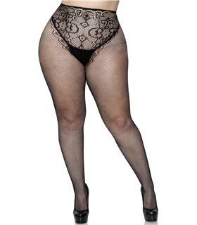 Fishnet tights with backseam