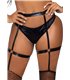 Strumpfband-Po-Geschirr im Wet-Look schwarz | Leg Avenue