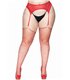 Fischnetz Strümpfe mit Strasssteinen und Halter schwarz | Leg Avenue