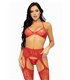 BH-Oberteil mit Strass-Spitze, G-String und Netzstrümpfe | Leg Avenue