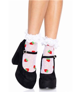 Strawberry ruffle top anklets
