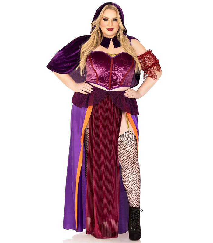 Schwarze Magie Babe-Kostüm - Verführerisches Kostüm für Halloween Queen Size | Leg Avenue