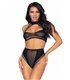 Netz Set BH Top + High Waisted Unterteil schwarz | Leg Avenue