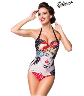 Belsira Vintage Badeanzug schwarz/weiss/rot - Monokinis & Badeanzüge